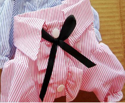 Bow Tie Bubble Sleeve Pet Shirt - Stylish British-Inspired Pet Clothing For Dog Lovers-0