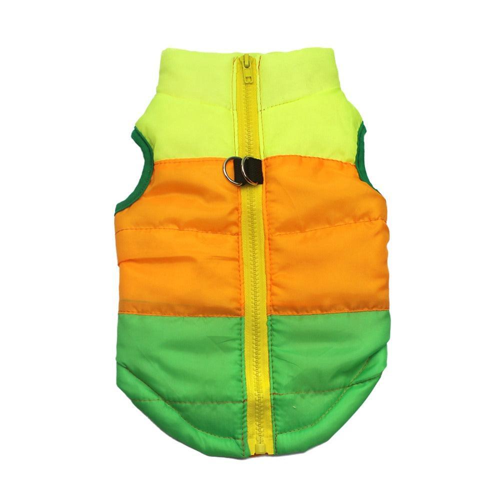 Cozy Striped Pet Jacket With Traction Buckle - Perfect For Autumn And Winter!-11