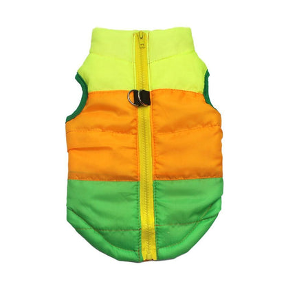 Cozy Striped Pet Jacket With Traction Buckle - Perfect For Autumn And Winter!-11