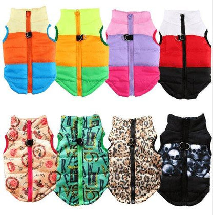 Cozy Striped Pet Jacket With Traction Buckle - Perfect For Autumn And Winter!-0